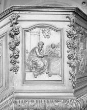 Cuve : 1er panneau, saint Matthieu. © Région Bourgogne-Franche-Comté, Inventaire du patrimoine