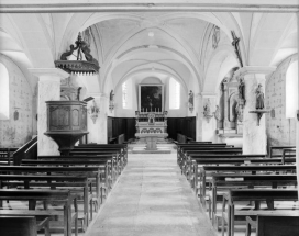 La nef et le choeur vus depuis l'entrée. © Région Bourgogne-Franche-Comté, Inventaire du patrimoine