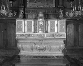 Détail : autel et tabernacle. © Région Bourgogne-Franche-Comté, Inventaire du patrimoine