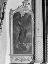 Aile gauche du retable, peinture sur toile : saint Nicolas. © Région Bourgogne-Franche-Comté, Inventaire du patrimoine