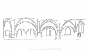 Restitution photogrammétrique : coupe longitudinale. © Région Bourgogne-Franche-Comté, Inventaire du patrimoine