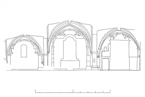 Restitution photogrammétrique : coupe transversale. © Région Bourgogne-Franche-Comté, Inventaire du patrimoine