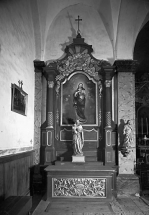 Vue générale de l'autel-retable gauche. © Région Bourgogne-Franche-Comté, Inventaire du patrimoine