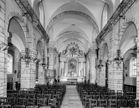 Nef et choeur vus depuis l'entrée. © Région Bourgogne-Franche-Comté, Inventaire du patrimoine