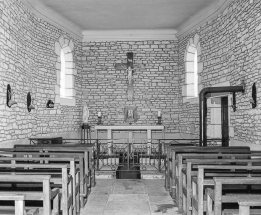 Intérieur : nef et choeur vus de l'entrée. © Région Bourgogne-Franche-Comté, Inventaire du patrimoine