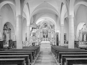 Vue de la nef et du choeur. © Région Bourgogne-Franche-Comté, Inventaire du patrimoine