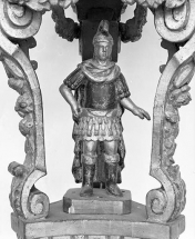 Détail : statuette de saint Gengoulph, vue de face. © Région Bourgogne-Franche-Comté, Inventaire du patrimoine