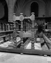 Détail d'un banc. © Région Bourgogne-Franche-Comté, Inventaire du patrimoine