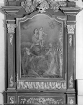 Tableau de l'autel secondaire nord : Donation du Rosaire (La) © Région Bourgogne-Franche-Comté, Inventaire du patrimoine