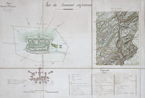 Plan du fort du Larmot supérieur, 1881. (article 8 section 2). © Région Bourgogne-Franche-Comté, Inventaire du patrimoine