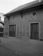 Façade antérieure de l'écurie. © Région Bourgogne-Franche-Comté, Inventaire du patrimoine