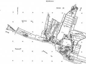 Plan portant le repérage. Extrait du cadastre de 1960, section AB. © Région Bourgogne-Franche-Comté, Inventaire du patrimoine