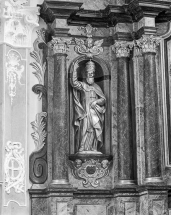 Détail : statue de Saint Fabien. © Région Bourgogne-Franche-Comté, Inventaire du patrimoine