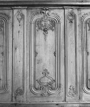 Détail : un des panneaux des lambris de demi-revêtement du choeur. © Région Bourgogne-Franche-Comté, Inventaire du patrimoine