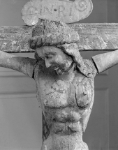 Détail : tête du Christ. © Région Bourgogne-Franche-Comté, Inventaire du patrimoine