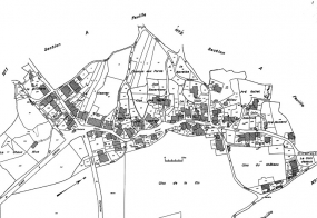 Plan avec la position des fermes repérées et sélectionnées. © Région Bourgogne-Franche-Comté, Inventaire du patrimoine