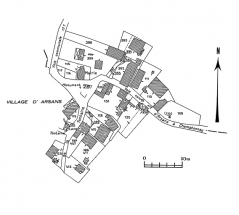 Plan portant le repérage et les unicums : extrait du cadastre de 1980, section A2. © Région Bourgogne-Franche-Comté, Inventaire du patrimoine