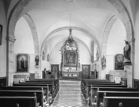 Intérieur : nef et choeur. © Région Bourgogne-Franche-Comté, Inventaire du patrimoine