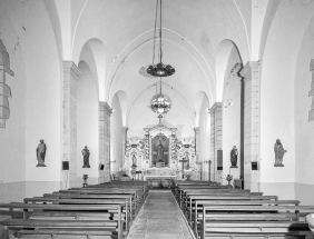 Nef et choeur vus depuis l'entrée. © Région Bourgogne-Franche-Comté, Inventaire du patrimoine