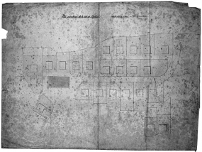 Plan parcellaire de la cité de l'église. © Région Bourgogne-Franche-Comté, Inventaire du patrimoine