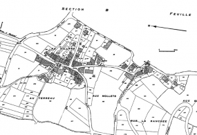 Cadastre : 1954 B (feuille n°1). © Région Bourgogne-Franche-Comté, Inventaire du patrimoine