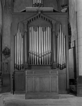 Orgue de choeur, vu de face. © Région Bourgogne-Franche-Comté, Inventaire du patrimoine