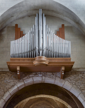 Buffet du grand orgue, vue générale de face. © Région Bourgogne-Franche-Comté, Inventaire du patrimoine