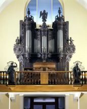 Grand orgue vu de face. © Région Bourgogne-Franche-Comté, Inventaire du patrimoine