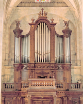 Grand orgue, vu de face en contre-plongée. © Région Bourgogne-Franche-Comté, Inventaire du patrimoine