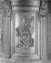 Deuxième panneau de la cuve : saint Marc. © Région Bourgogne-Franche-Comté, Inventaire du patrimoine