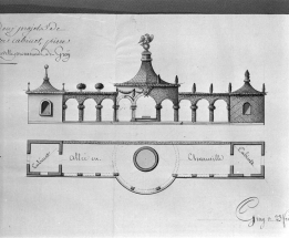 Projet d'aménagement de cabinets de charmille et pièce d'eau. © Région Bourgogne-Franche-Comté, Inventaire du patrimoine