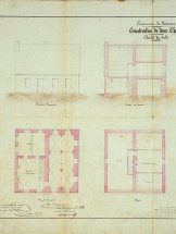 Commune de Lamarre. Construction de deux chalets. Chalet du sud [détail : plan, coupes et élévation]. © Région Bourgogne-Franche-Comté, Inventaire du patrimoine