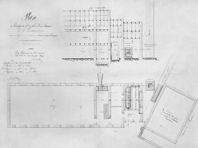 Plan du tissage de Mrs les fils de David Bumsel à Saint-Germain (près Belfort) dressé à l'appui d'une demande en autorisation d'appareils à vapeur. © Région Bourgogne-Franche-Comté, Inventaire du patrimoine