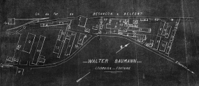 Plan-masse de l'usine Walter Baumann. © Région Bourgogne-Franche-Comté, Inventaire du patrimoine