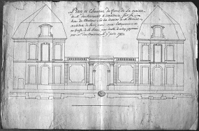 " Plan et élévation du front de la maison de monsieur de Marivat... sur les desseins de Mr Blondel architecte à Paris... ". © Région Bourgogne-Franche-Comté, Inventaire du patrimoine