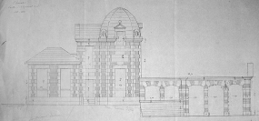 Pavillon de l'équatorial coudé [élévation latérale ouest : variante], 1883-1884. © Région Bourgogne-Franche-Comté, Inventaire du patrimoine