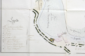 Plan exométrique de l'emplacement d'une filature devant être construit sur celui d'un ancien moulin dit moulin Fidelle [...] © Région Bourgogne-Franche-Comté, Inventaire du patrimoine