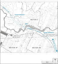 Plan-masse et de situation. Extrait du plan cadastral informatisé, 2006, sections A, AP et AR, échelle 1:3500. © Région Bourgogne-Franche-Comté, Inventaire du patrimoine