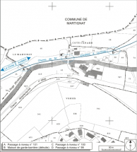 Plan-masse et de situation. Extrait du plan cadastral informatisé, 2006, section A, échelle 1:2000. © Région Bourgogne-Franche-Comté, Inventaire du patrimoine