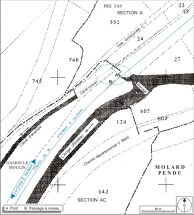 Plan-masse et de situation. Extrait du plan cadastral informatisé, 2006, sections A et AC, échelle 1:1000. © Région Bourgogne-Franche-Comté, Inventaire du patrimoine