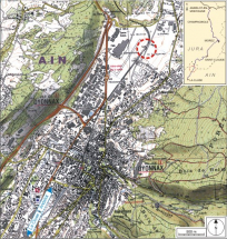 Carte et schéma de localisation. Carte topographique, IGN, 2000, dalle F085_053, échelle 1:25 000. Scan 25, licence n° 2008/CISE/2968. © Région Bourgogne-Franche-Comté, Inventaire du patrimoine