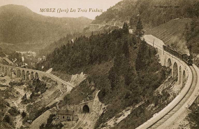 Morez (Jura) Les Trois Viaducs, entre 1900 et 1912. © Région Bourgogne-Franche-Comté, Inventaire du patrimoine