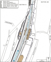 Plan-masse de la partie nord (gare des voyageurs). © Région Bourgogne-Franche-Comté, Inventaire du patrimoine