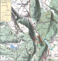 Carte et schéma de localisation. Carte topographique, IGN, 2000, dalle F087_048, échelle 1:25 000. Scan 25, licence n° 2008/CISE/2968. © Région Bourgogne-Franche-Comté, Inventaire du patrimoine