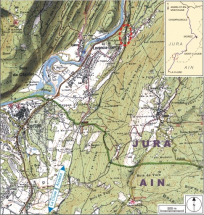 Carte et schéma de localisation. Carte topographique, IGN, 2000, dalle F085_052, échelle 1:25 000. Scan 25, licence n° 2008/CISE/2968. © Région Bourgogne-Franche-Comté, Inventaire du patrimoine
