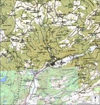 Carte de localisation. Carte topographique au 1:25000, I.G.N., Remiremont, 3519 OT. SCAN 25 © IGN - 2008, Licence n°2008CISE29-68. © Région Bourgogne-Franche-Comté, Inventaire du patrimoine