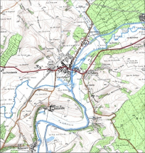 Carte de localisation. Carte topographique au 1:25000, I.G.N., Jussey, 3320 O. SCAN 25 © IGN - 2008, Licence n°2008CISE29-68. © Région Bourgogne-Franche-Comté, Inventaire du patrimoine