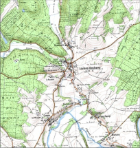 Carte de localisation. Carte topographique au 1:25000, I.G.N., Montbozon, 3422 O. SCAN 25 © IGN - 2008, Licence n°2008CISE29-68. © Région Bourgogne-Franche-Comté, Inventaire du patrimoine