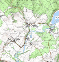 Carte de localisation. Carte topographique au 1:25000, I.G.N., Rougemont, 3422 E. SCAN 25 © IGN - 2008, Licence n°2008CISE29-68. © Région Bourgogne-Franche-Comté, Inventaire du patrimoine