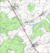 Carte de localisation. Carte topographique au 1:25000, I.G.N., Gray, 3222 E. SCAN 25 © IGN - 2008, Licence n°2008CISE29-68. © Région Bourgogne-Franche-Comté, Inventaire du patrimoine